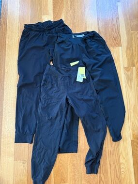 3-Pack Black Active Joggers set bundle all in motion girls 10-12 nwt